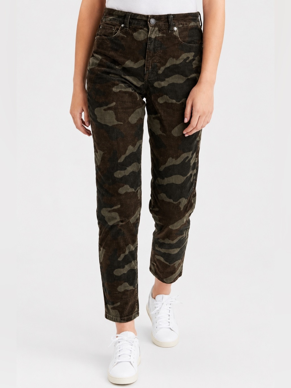 American Eagle Mom Jean Corduroy High Rise pants Stretch Camo Camouflage